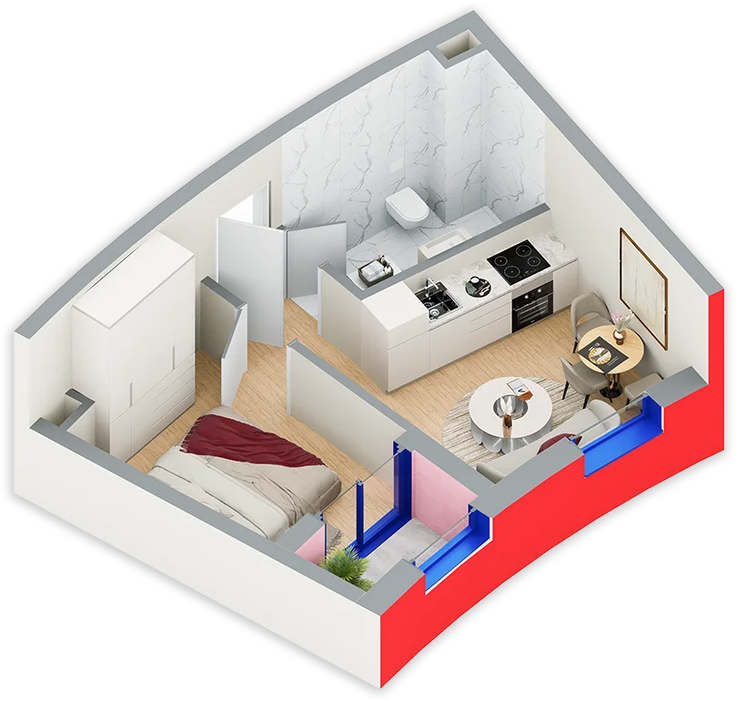 Tirane, shitet apartament 1+1 Kati 2, 42 m² 67.000 € (rruga e vrapajve)