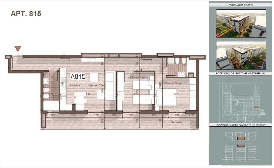 Tirane, shitet apartament+verande | Penthouse 2+1+Ballkon Kati 8, 119 m² 112.800 € 