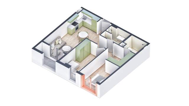 Tirane, shitet apartament 2+1+BLK Kati 5, 85 m² 86.000 Euro (Ali Demi)