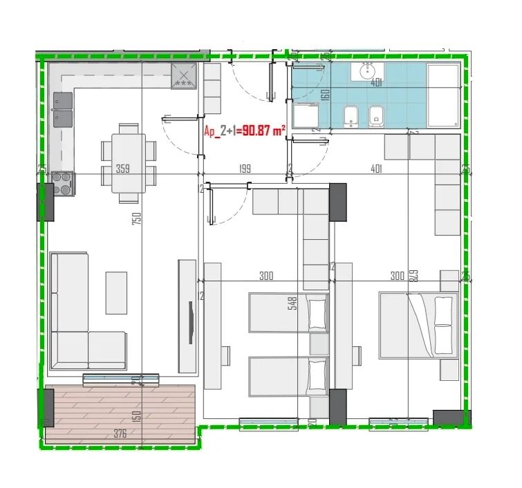 Tirane, shes apartament 2+1 Kati 2, 116.000 € (Paskuqan)