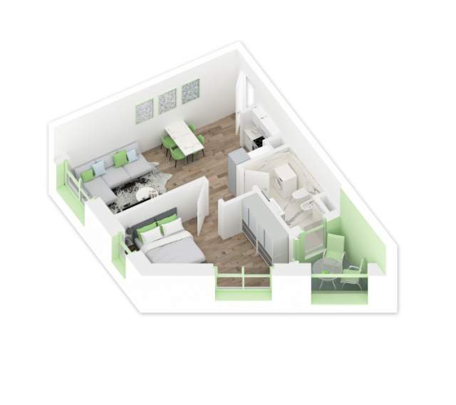 Tirane, shes apartament 1+1+BLK Kati 8, 60 m² 84.000 Euro (Rruga Pasho Hysa)
