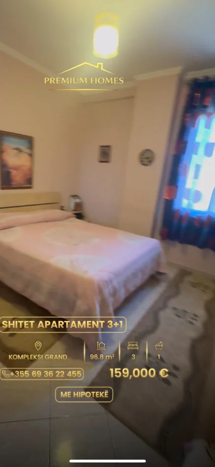 Tirane, shes apartament 3+1+Ballkon Kati 6, 97 m² 159.000 € (Kompleksi Grand)