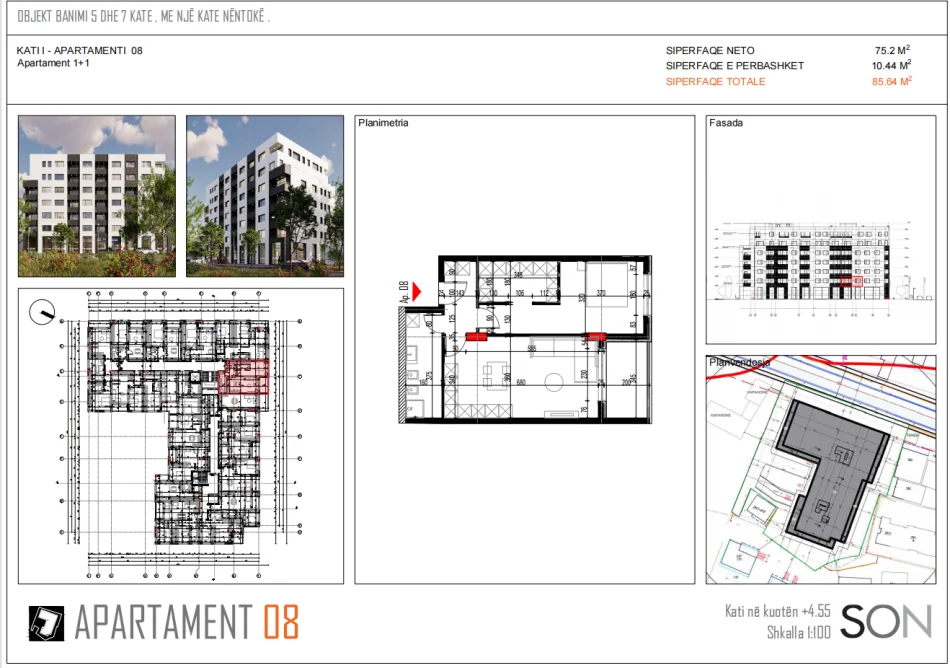 Tirane, shes apartament 1+1 Kati 2, 86 m² 79.000 € (aibe palikuqi prane gjimnazit ISA BOLETINI)