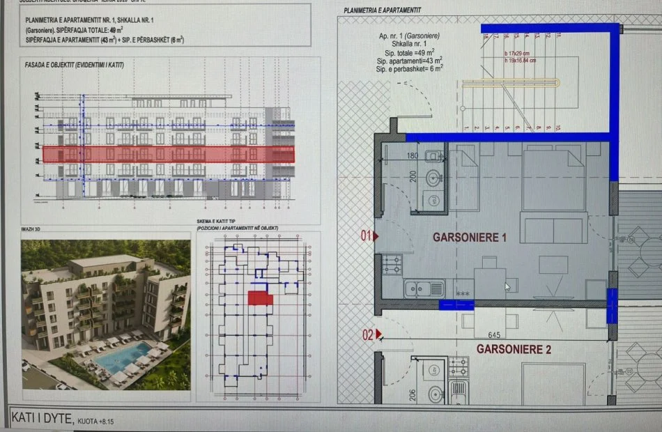 Durres, shitet apartament 1+1 Kati 2, 49 m² 49.000 € (Mali Robit)