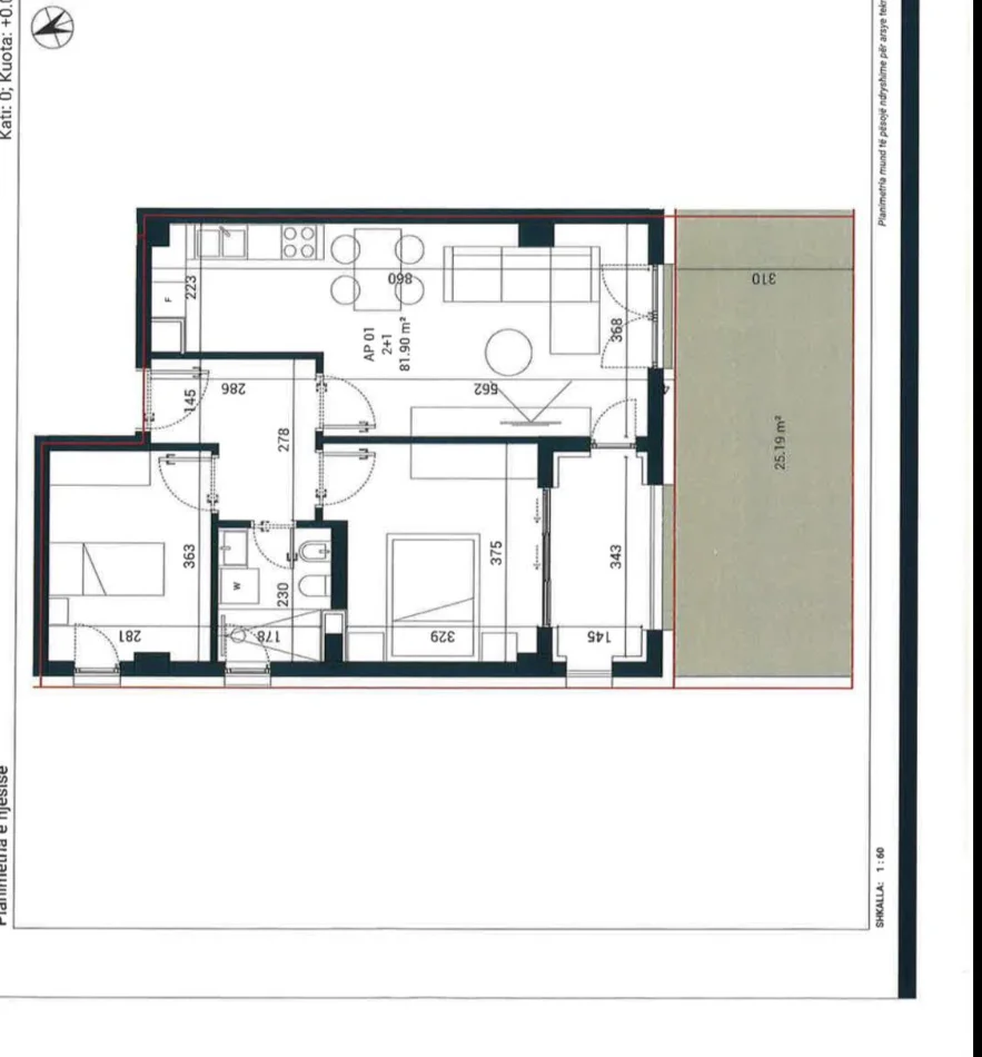Vlore, shitet apartament 2+1 Kati 0, 97 m² 295.000 € (Sun Palase Rezidence)