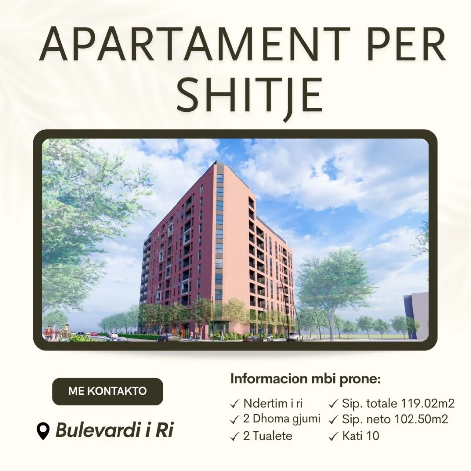 Tirane, jepet me qera apartament 2+1+Aneks Kati 10, 119 m² 190.433 € (SHESIM APARTAMENT 2+1+2 ORBITAL 2!)