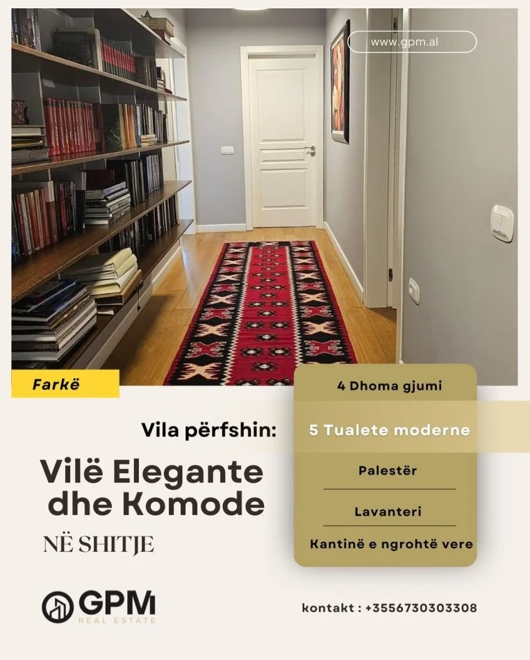 Tirane, shitet Vile 4+1 , 1.007 m² (Farke).