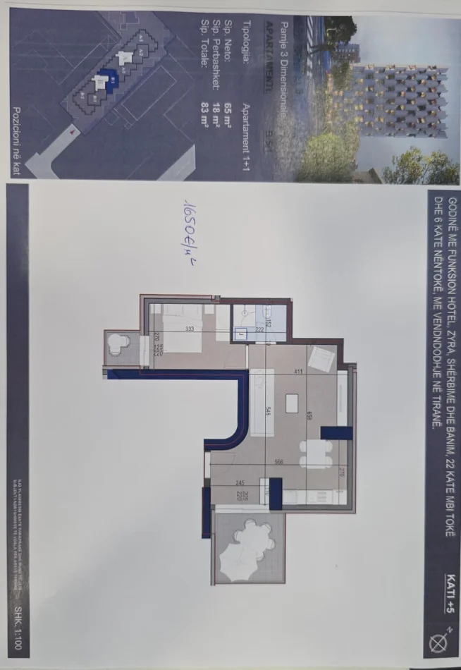 🌇 Shitet Ap: 1+1+1Wc & 1 Ballkon 📍CODE OF SHADOW RESIDENCE - 5 MAJ (83m²) - 📍800 m nga Unaza 🔥 Kati 5 | Çmimi: 128.000€ 💥