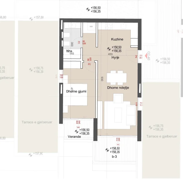 Dhermi - Palase, shes apartament 1+1+Ballkon Kati 2, 87 m² 277,000 € (Palase, Green Coast Village)