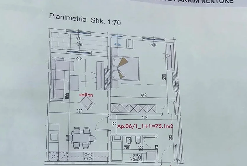 Tirane, shitet apartament 1+1+Ballkon Kati 5, 77 m² 95.625 € (Paskuqan, Color Splash Residence)