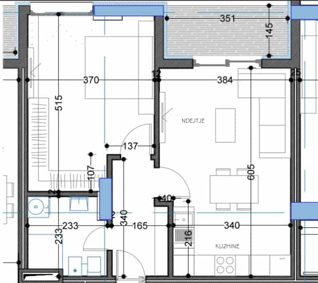 Tirane, shes apartament 1+1 Kati 5, 73 m² 81.000 € (Paskuqan)