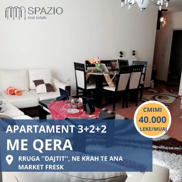 Tirane, jepet me qera apartament 3+1+BLK Kati 4, 117 m² 40.000 Leke (Rruga ''Dajtit'')