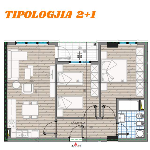 Tirane, shes Kati 3, 85 m² 57.500 Euro