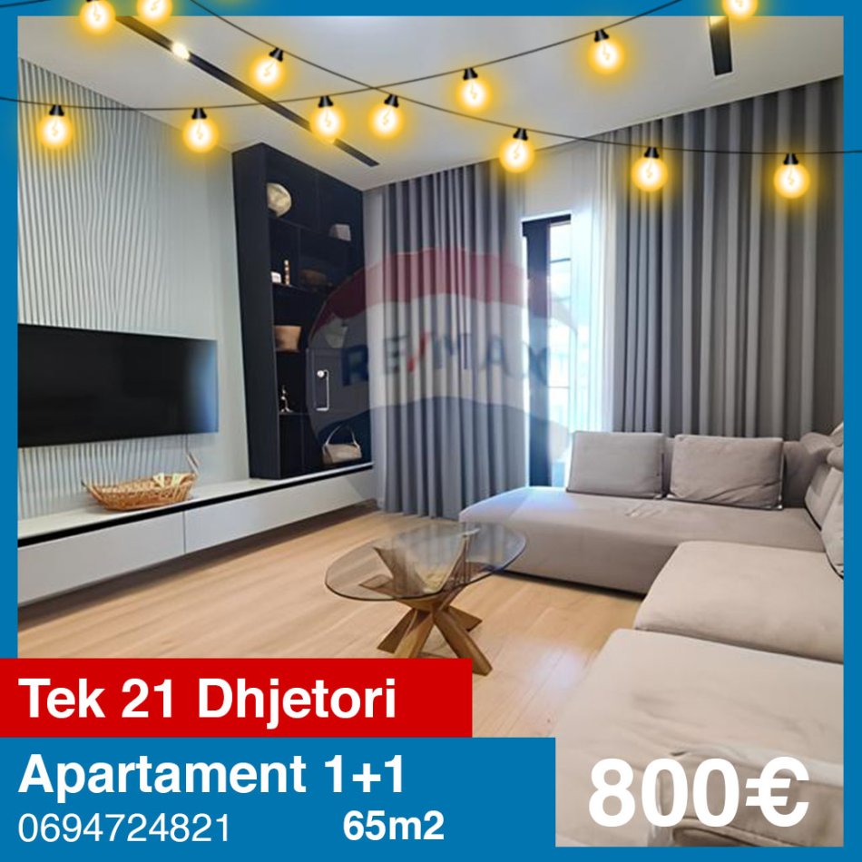 Tirane, jepet me qera 1+1 Kati 5, 65 m² 800 € (21 Dhjetori)