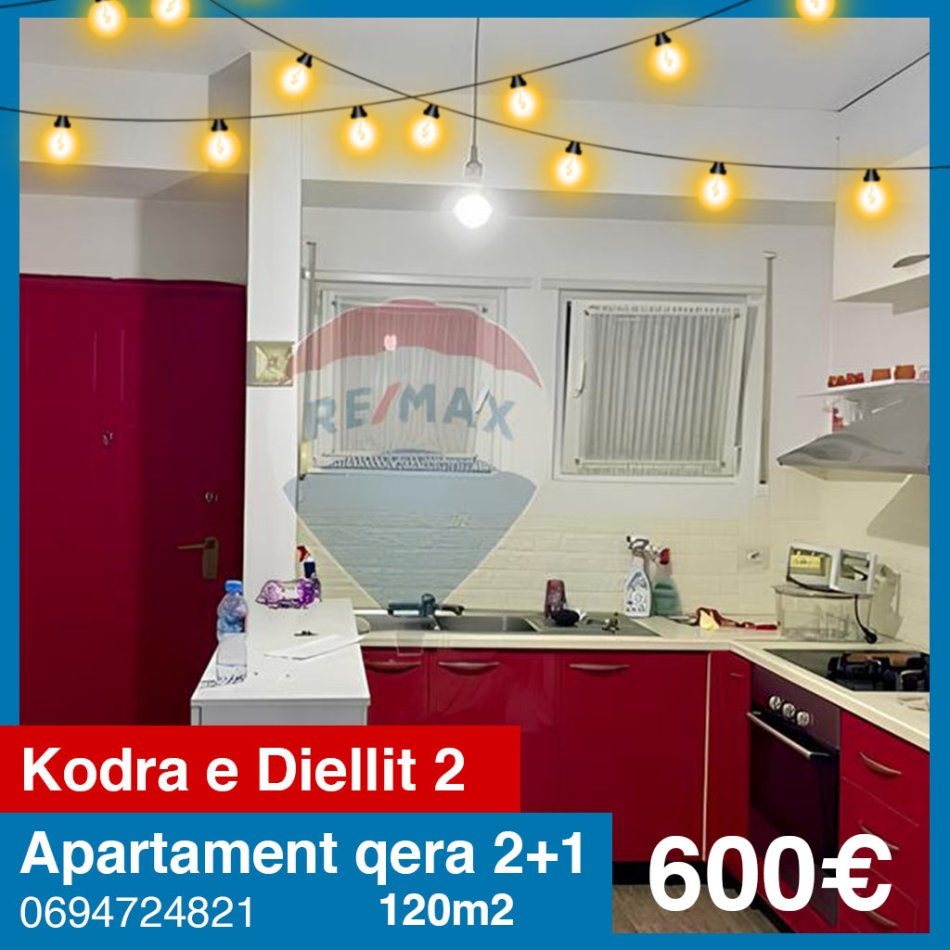Tirane, jepet me qera apartament 2+1 Kati 0, 120 m² 600 € (Kodra e Diellit 2)