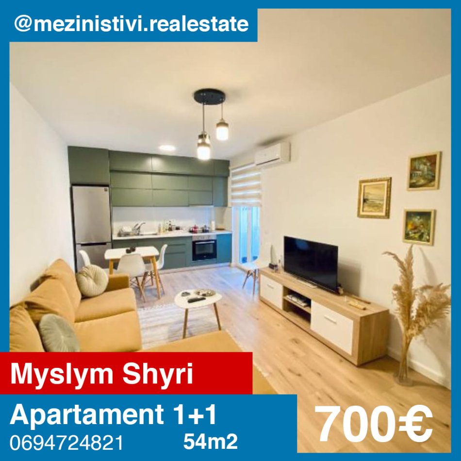 Tirane, jepet me qera apartament 1+1 Kati 0, 54 m² 700 € (Myslym Shyri)