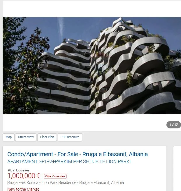 Tirane, shitet apartament 3+1+Aneks+Ballkon Kati 8, 264 m² 1.000.000 € (TEK LION PARKU)