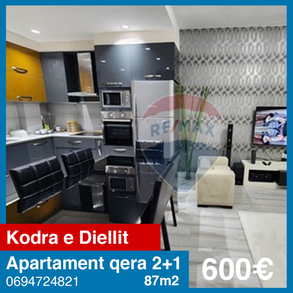 Tirane, jepet me qera 1+1 , 87 m² 600 € (Kodra e Diellit)