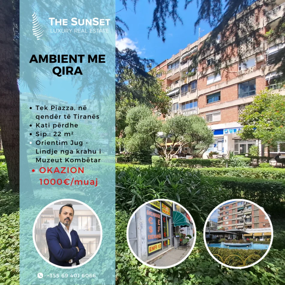 Tirane,Ambient biznesi me qira Kati 0, 22 m² 1.000 € (Rruga Ded Gjo Luli, Sheshi Harri Truman, pas Muzeut Kombëtar)