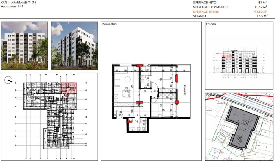 Tirane, shitet 2+1+Ballkon Kati 5, 110 m² 90.000 € (Unaza e Madhe)