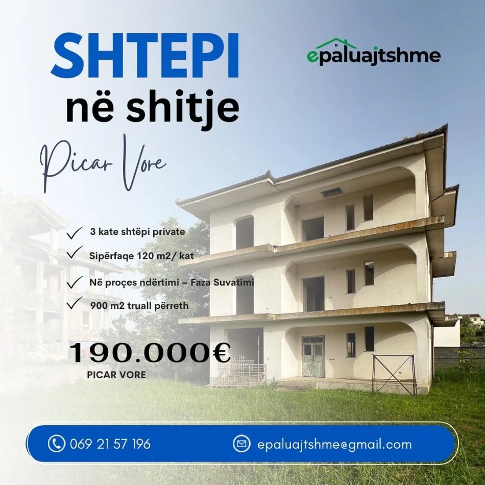 Tirane, shes shtepi 3 Katshe Kati 3, 360 m² 190.000 € (Rruga Picar Vore)