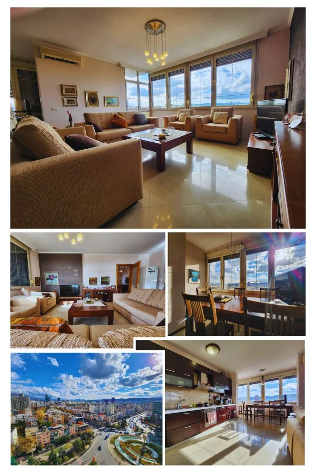 Tirane, jap me qera apartament+verande | Penthouse 2+1+Aneks+Ballkon Kati 12, 150 m² 1.000 € (Zogu i Zi, Sheshi Karl Topia)