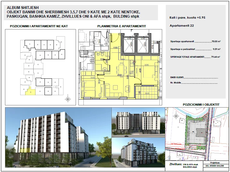 Tirane, shitet apartament 2+1+Ballkon Kati 1, 79 m² 86.900 € (Shkolla Lidhja e Prizrenit)
