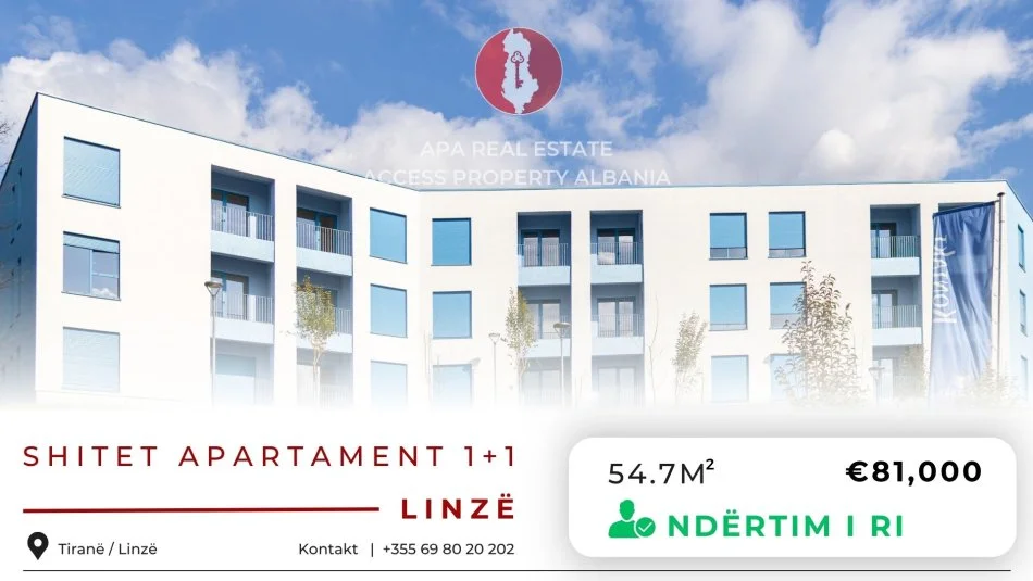 Tirane, shes apartament 1+1 Kati 3, 55 m² 81.000 € 