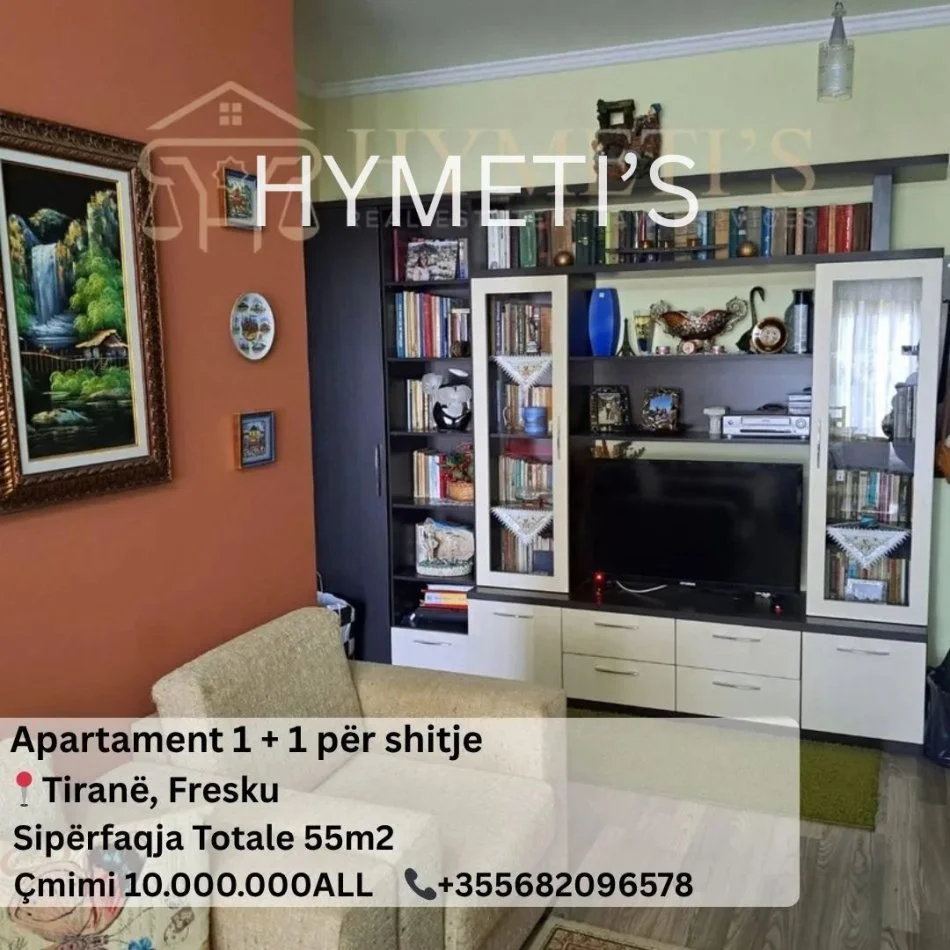 Tirane, shitet apartament 1+1 Kati 3, 55 m² 102.775 € (Fresku)