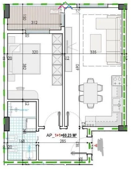 Tirane, shitet apartament 1+1+Ballkon Kati 5, 73 m² 58.000 € (tek Mehillaj Residence)