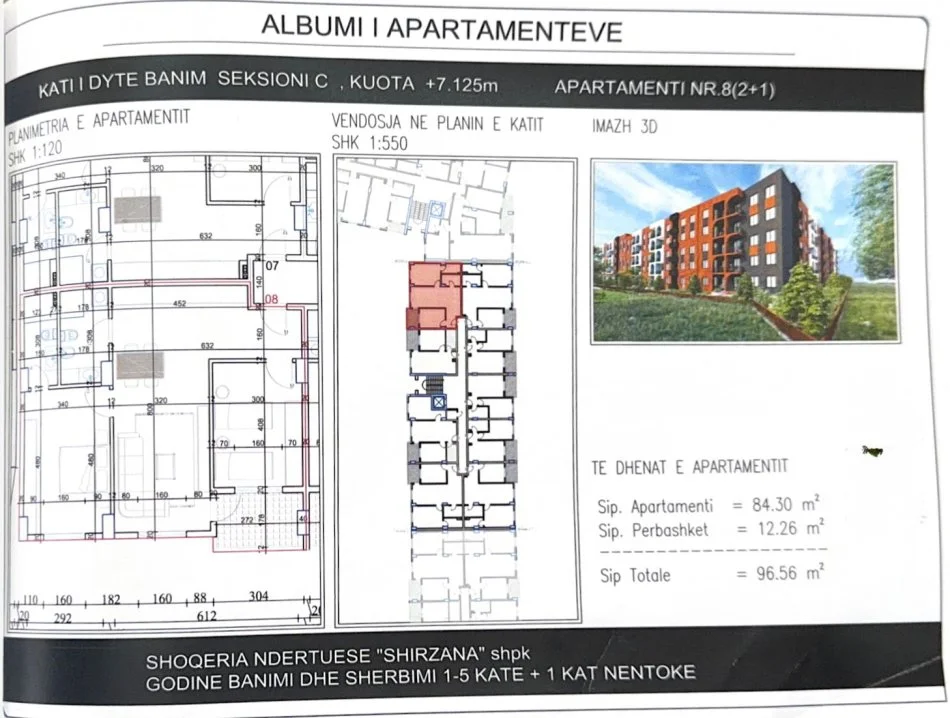 Apartamente 2+1 Kati 2, 70 m² (Lakeside Paskuqan)
