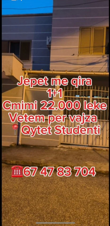 Shqiperi, jepet me qera Vile 1+1+Ballkon Kati 1, 45 m² 230 € (BUDI)