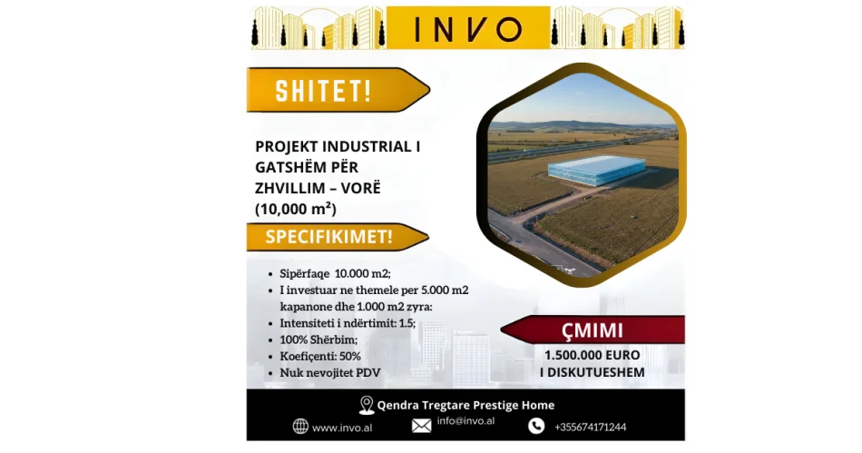 Tirane, shitet toke , 10.000 m² 1.500.000 € (Vore)