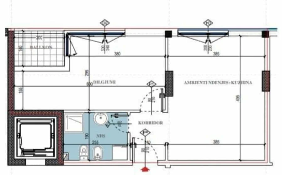 Tirane, shes apartament 1+1 Kati 3, 59 m² 128.000 € (Rruga Don Bosko)