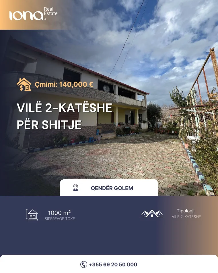 Golem, shitet Vile , 1.000 m² 140.000 € (në qendër të Golemit)