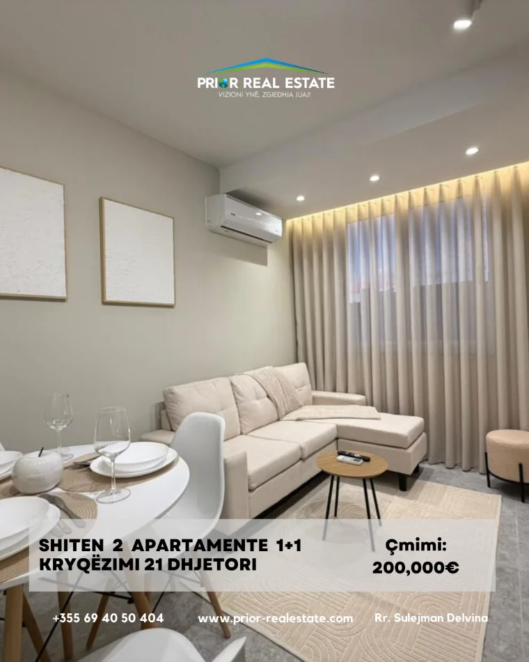 Tirane, shiten 2 apartament 1+1 Kati 4, 65 m² 200.000 € (Kryqëzimi 21 Dhjetori)