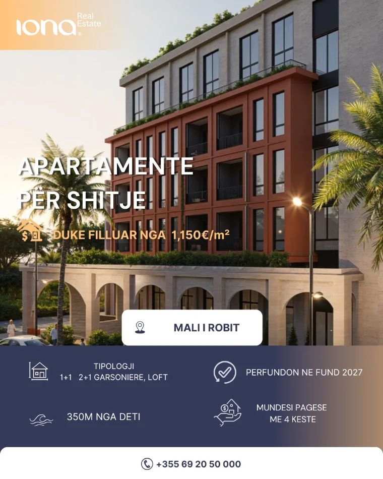 Mali Robit, shitet apartament 1+1 , 56 m² 64.400 € (Hestia Residence)