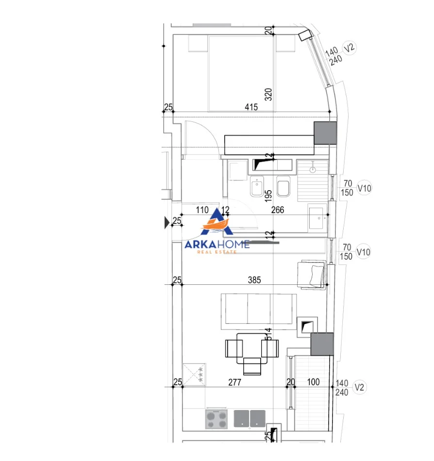 Tirane, shitet apartament 1+1+Ballkon Kati 1, 55 m² 198.640 € 