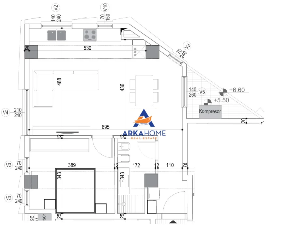 Tirane, shitet apartament 1+1+Ballkon Kati 1, 79 m² 286.677 € 