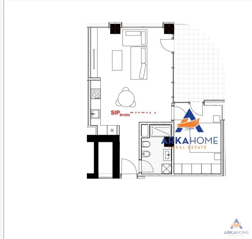 Tirane, shitet apartament 1+1+Ballkon Kati 3, 84 m² 96.600 € 