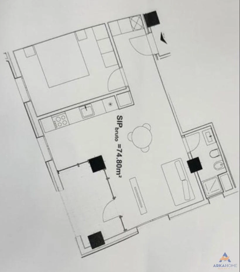 Tirane, shitet apartament 1+1+Ballkon Kati 7, 73 m² 86.200 € 