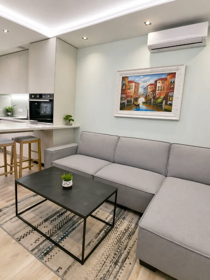 Tirane, jepet me qera apartament 1+1+Ballkon Kati 5, 63 m² 600 € (Kompleksi Fiori Di Bosco)