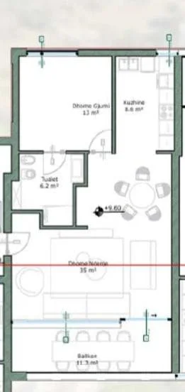Tirane, shes apartament 1+1 Kati 1, 91 m² 128.000 € (Farke)
