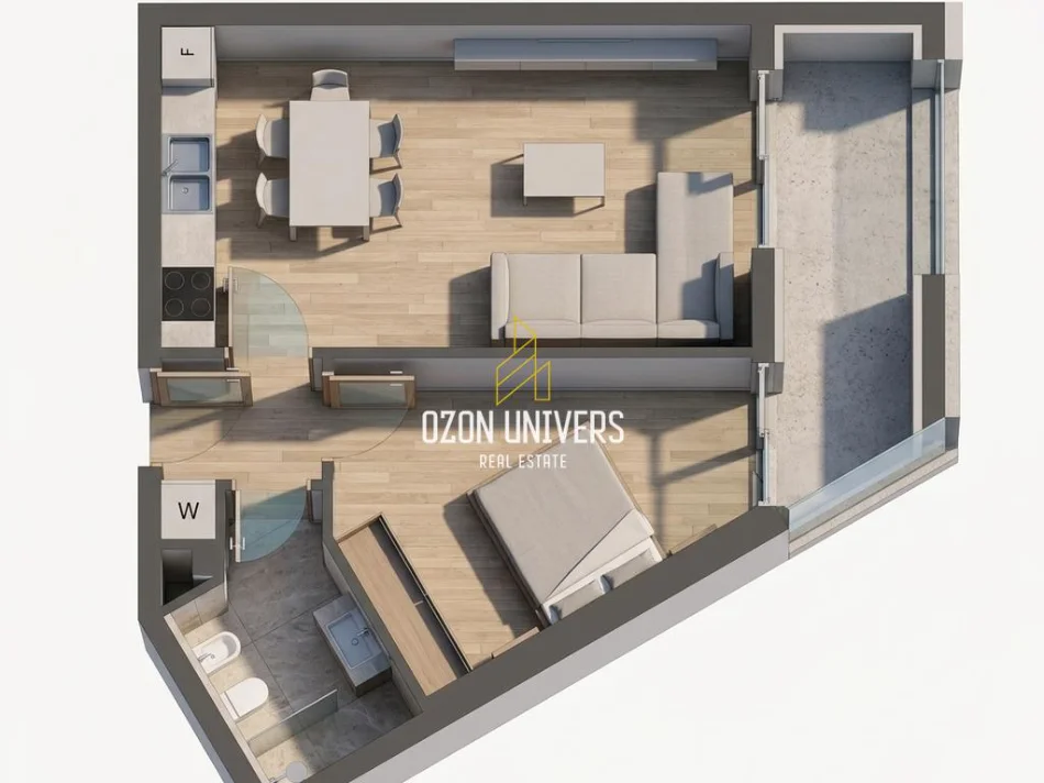 Dhermi - Palase, shitet apartament 1+1+Ballkon Kati 1, 77 m² 225.000 € (Palasë)