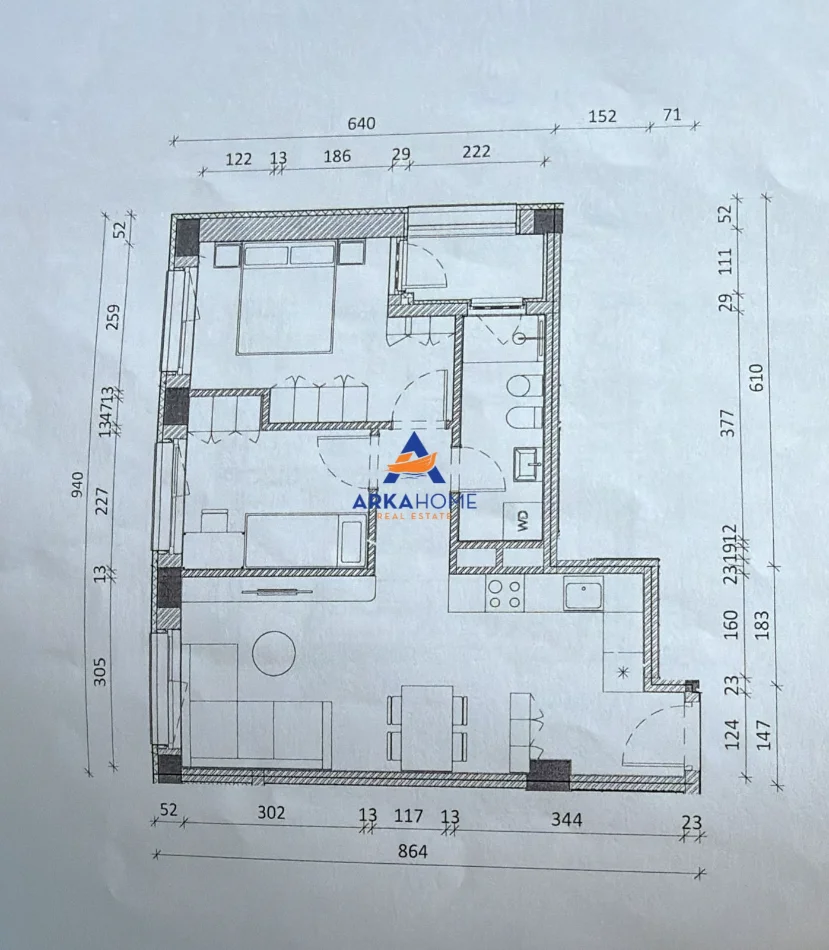 Tirane, shitet apartament 1+1+Ballkon Kati 1, 73 m² 104.000 € 