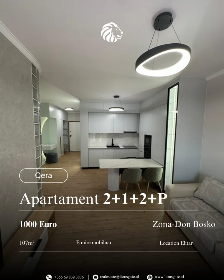 Tirane, jap me qera apartament 2+1+Aneks+Ballkon , 107 m² 1.000 € 