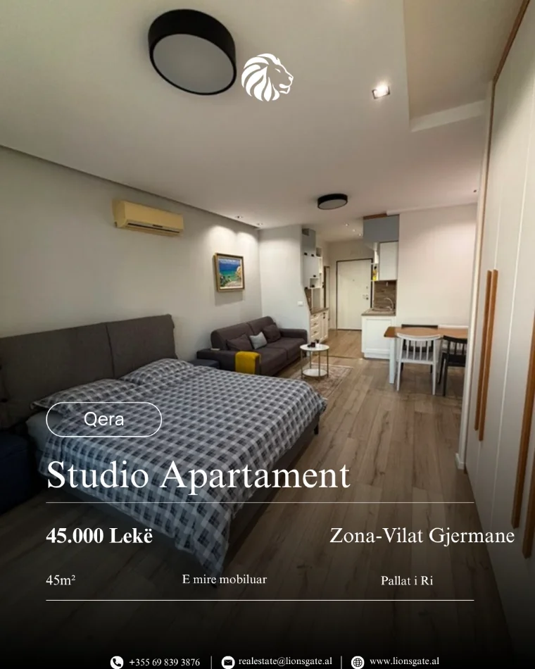 Tirane, jap me qera apartament 1+1 , 45 m² 450 € 