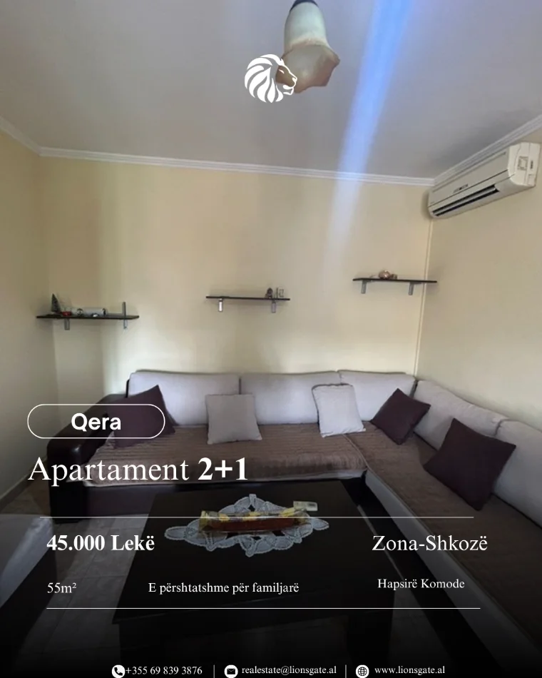 Tirane, jap me qera apartament 2+1 , 55 m² 450 € 