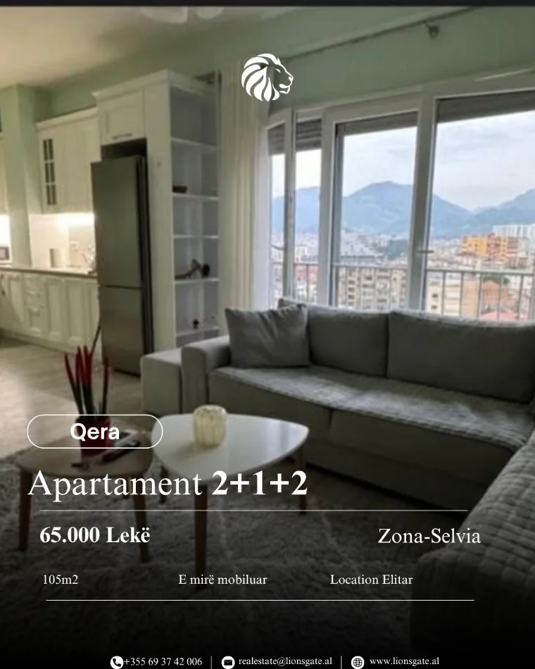 Tirane, jap me qera apartament 2+1+Ballkon , 105 m² 650 € 