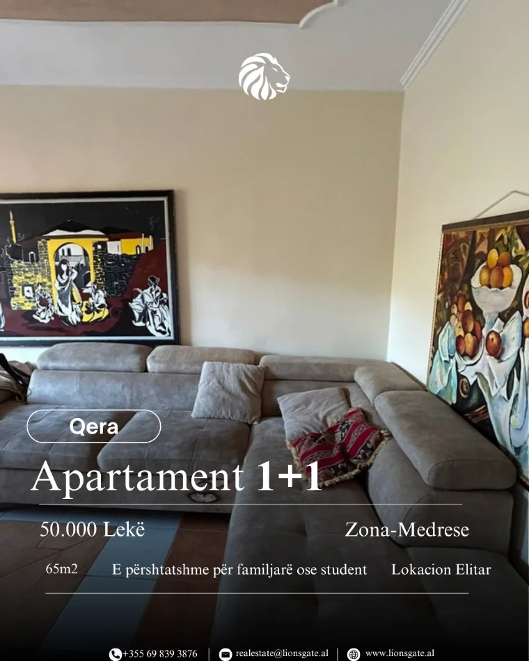 Tirane, jap me qera apartament 1+1 , 60 m² 500 € 